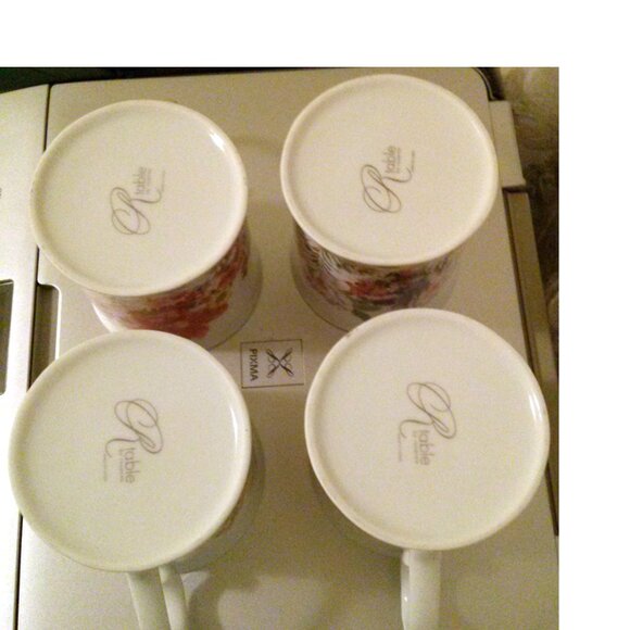 R Table by Rosanna, Set of 4 Cups, Floral Design - Picture 2 of 5